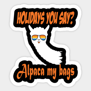 Alpaca Llama Holidays Sticker